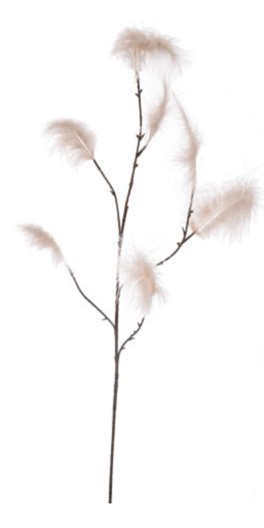 LARGE FEATHER SPRAY 97CM VANILLA
