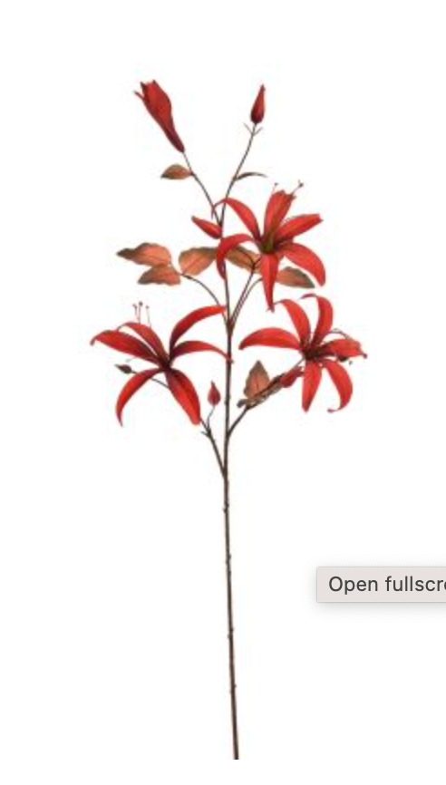 SLIM LILY SPRAY 97CM RED
