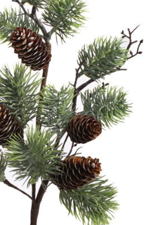 PINE SPRAY W/CONE 55CM GREEN