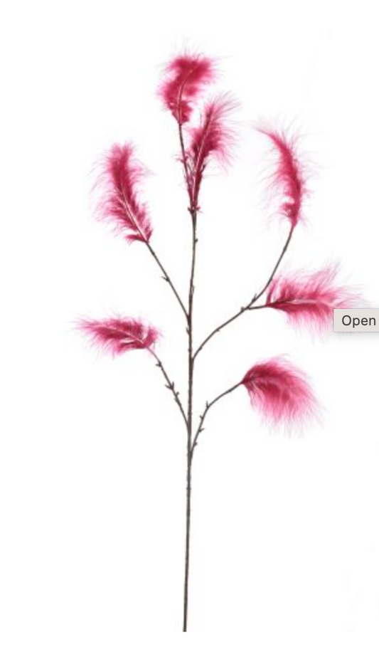 LARGE FEATHER SPRAY 97CM RED