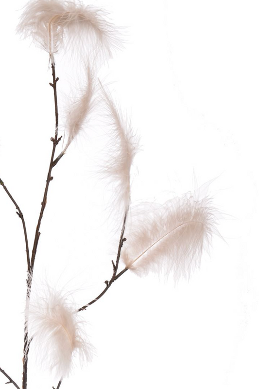 LARGE FEATHER SPRAY 97CM VANILLA